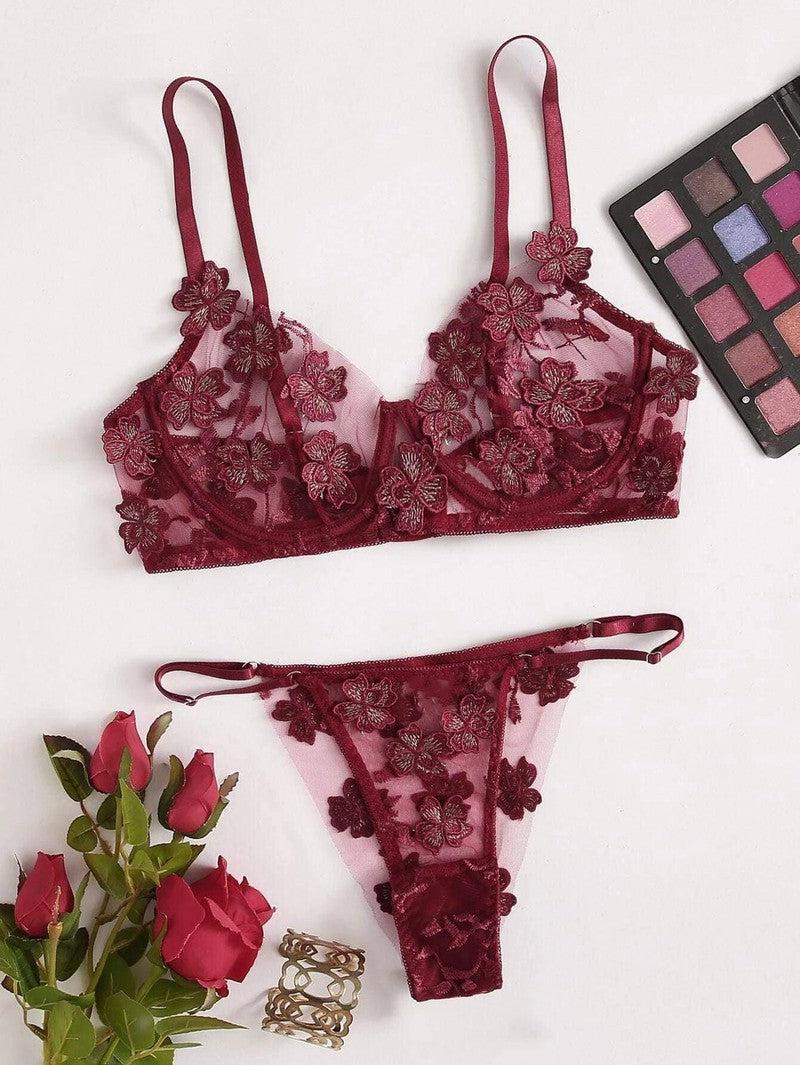 European And American Underwear Set Sweet-Wine Red-6