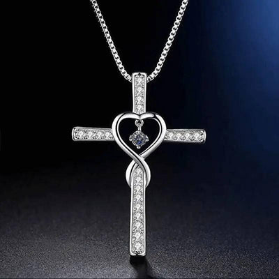 Fashion Cross Religious Belief Inlaid Zircon Pendant-5Style-14