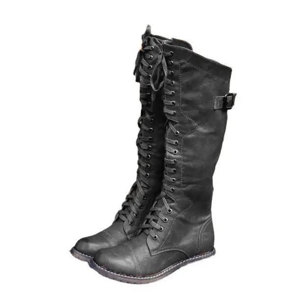 Fashion Cross Strap Knight Boots Women-2