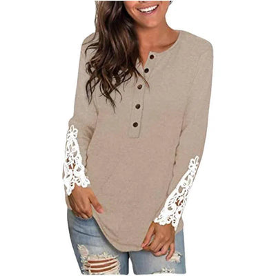 Fashion Lace T-shirt Top For Women-3