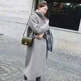 Fashion Solid Color Thick Pocket Women Autumn Winter Warm-Grey-2