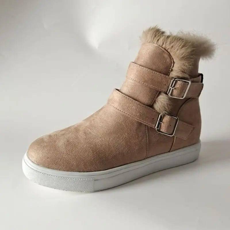 Flat Short Boots Women Fashion Casual-Khaki-4