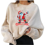 Fleece Christmas Personalized Printing Fashion Loose Sweater-1style-1