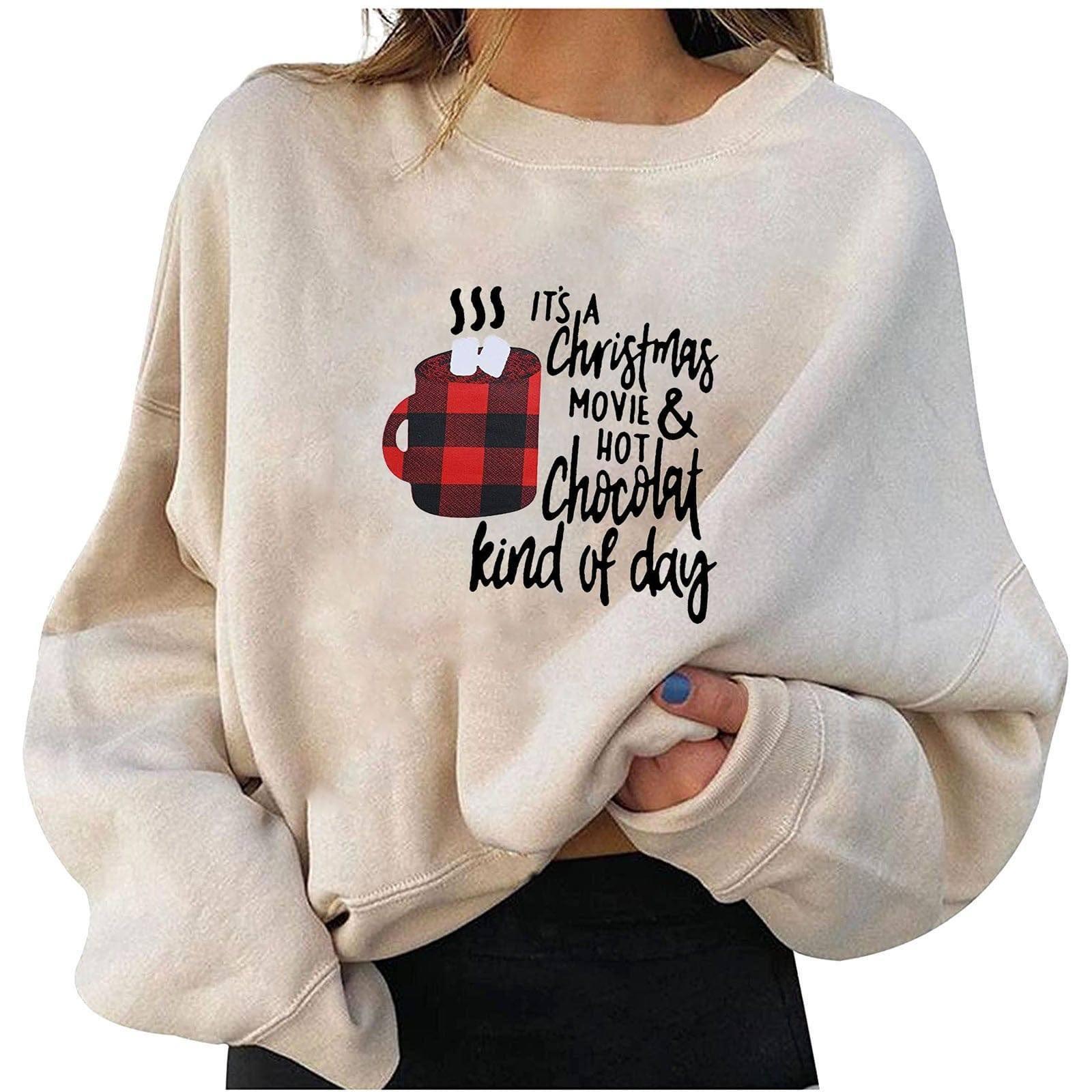 Fleece Christmas Personalized Printing Fashion Loose Sweater-2style-2