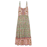 Bohemian Ibiza Floral High Waist Dress-5