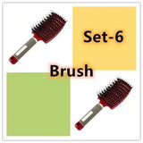 Hairbrush Anti Klit Brushy Haarborstel Women Detangler Hair-Set6-94