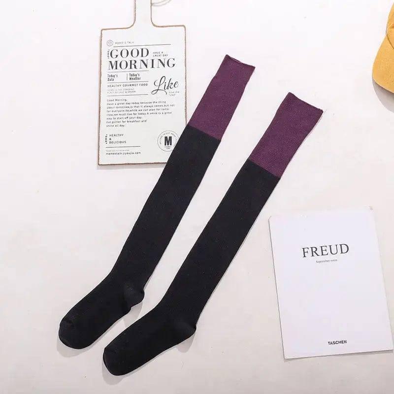 Harajuku Women's Stockings And Stockings-Purple edge-6