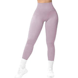 High Waist Seamless Leggings Threaded Knitted Fitness Pants Solid Women's Slimming Sports Yoga Pants Elastic Running Sport Leggings-7