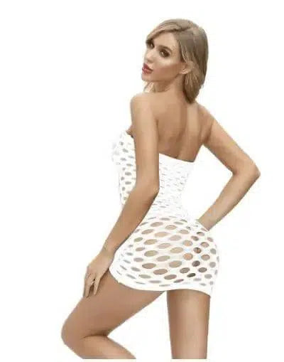 Hot Drill Lingerie Net Bag Hip Skirt Shiny Point Drill-White-5