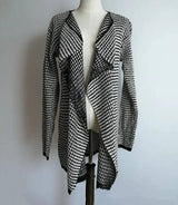 Irregular Knitted Cardigan-Black-4