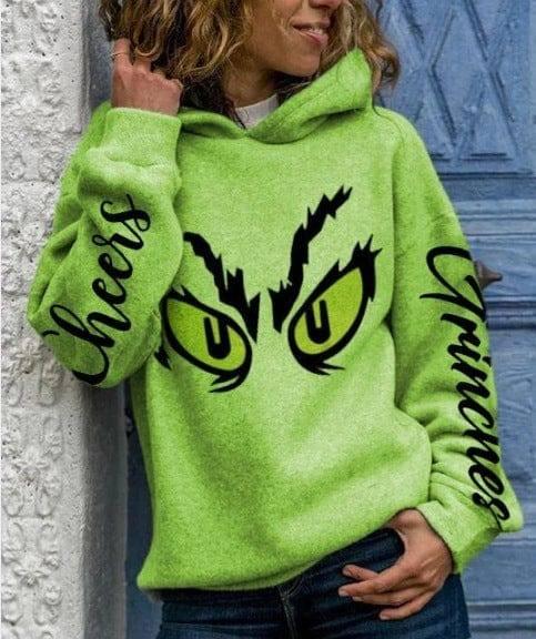 Ladies Christmas Geek Fashion Casual Sweater-Green-1