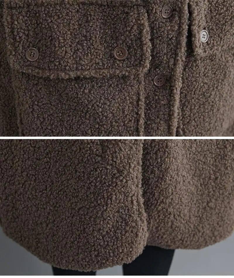 Large Loose Medium Length Lamb Wool Leisure-6