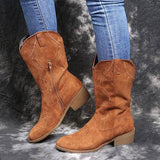 Large size low heel women boots WISH women's leather boots-4