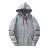 Large Size Solid Color Hooded Sweater-light grey-3