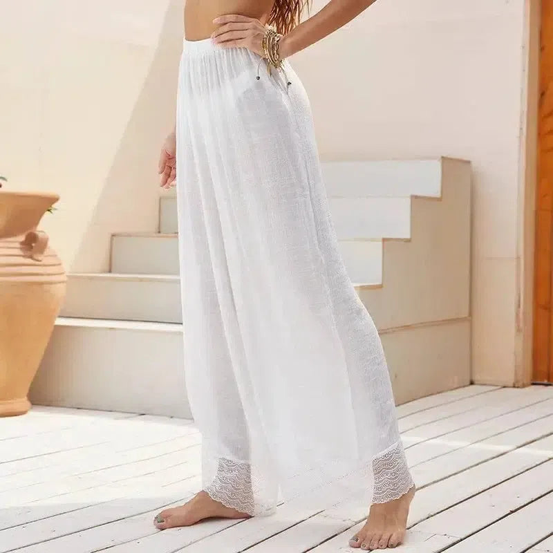 Leisure Vacation Loose Lace Wide Leg Beach Sun Protection-5