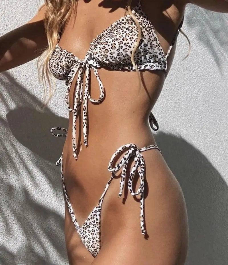 Leopard Print Bikini Swimsuit Backless Swimsuit-3style-5