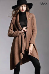 Long-Sleeved Cloak Long Woolen Coat-9