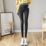 Autumn and winter plus velvet hit color leggings-1