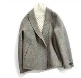 autumn and winter short double-sided ladies wool coat-Oxford Grey-1