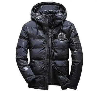 Stylish Camouflage Winter Jacket for Men-Black-3