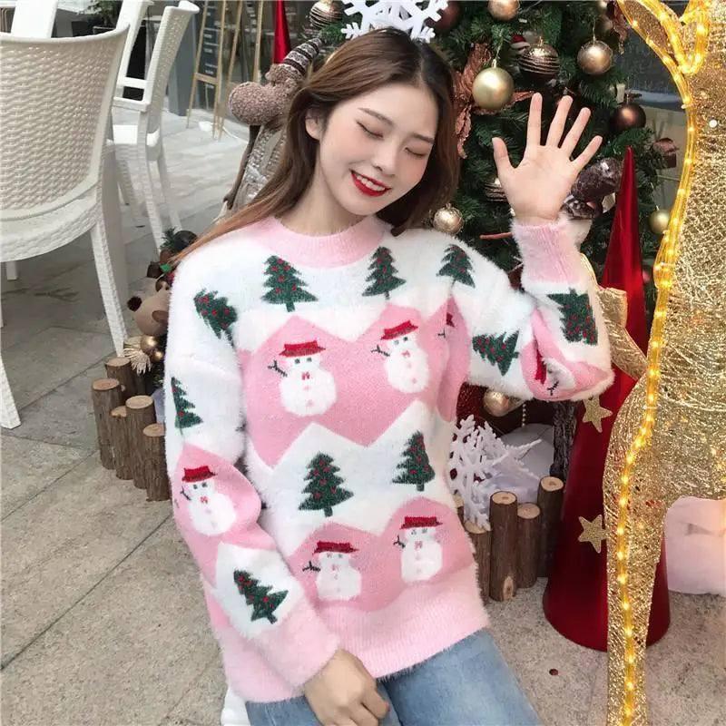 LOVEMI - Lovemi - Christmas tree snowman pullover sweater