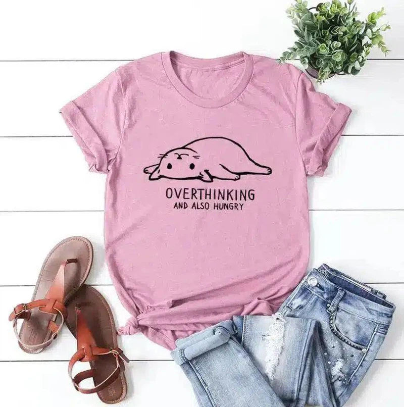 Funny Slogan Casual T-Shirt Unisex-Pink-6