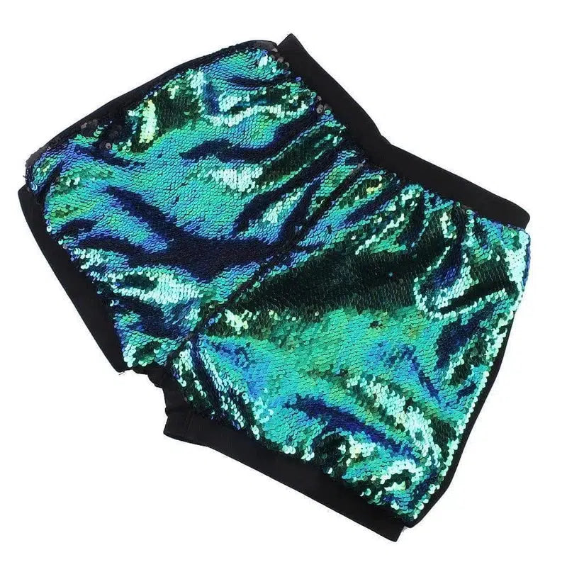 Female sequin shorts-Greenbalck-29