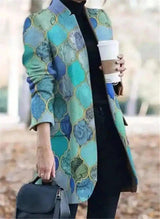 LOVEMI - Lovemi - Female small printed long sleeve coat lapel