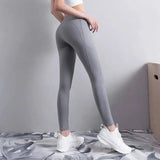 Fitness pants with pockets-Light Gray-5