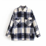 LOVEMI - Lovemi - Green plaid double pocket soft ni coat