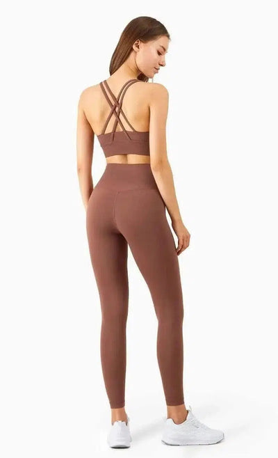 High Waist Sports Slim Fitness Yoga Pants-Ancient Copper suit-13