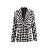 LOVEMI - Lovemi - Houndstooth jacket women autumn retro thick plaid