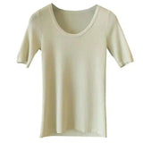 Women's Short Sleeve Knit Top-Green-2