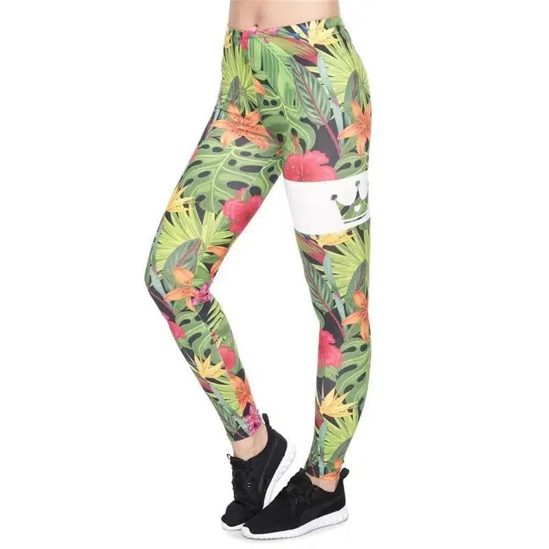 LOVEMI - Lovemi - Jungle Flower Print Cropped Pants