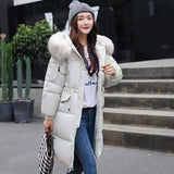 Double Breasted Puffer Coat for Women-White-2