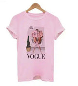 Fashion Graphic Tee for Women-C pink-7