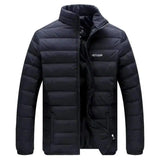 Men's Stand-up Collar Down Jacket, Large Size Short Down-Black-1