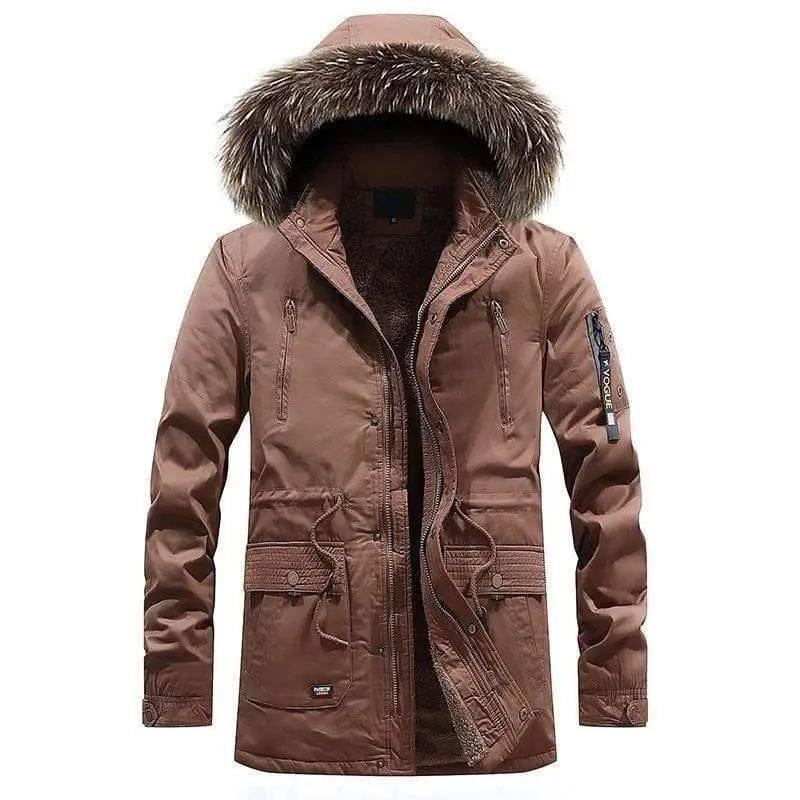 Men's winter cotton clothing-Brown-4