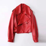 Motorcycle leather jacket-Red-2