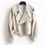 Motorcycle leather jacket-White-3