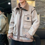 Multi Pocket Harajuku Cargo Jacket-Khaki-3