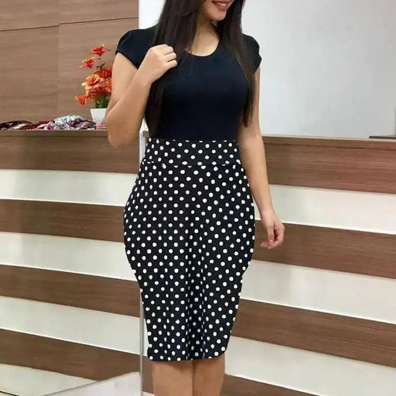 LOVEMI - Lovemi - Printed Office Midi Pencil Dress Large Women Dress