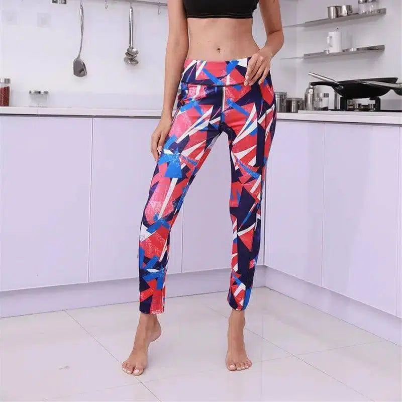 Printed Pocket Slim Leggings Women's Sports Buttocks Yoga-Style4-1