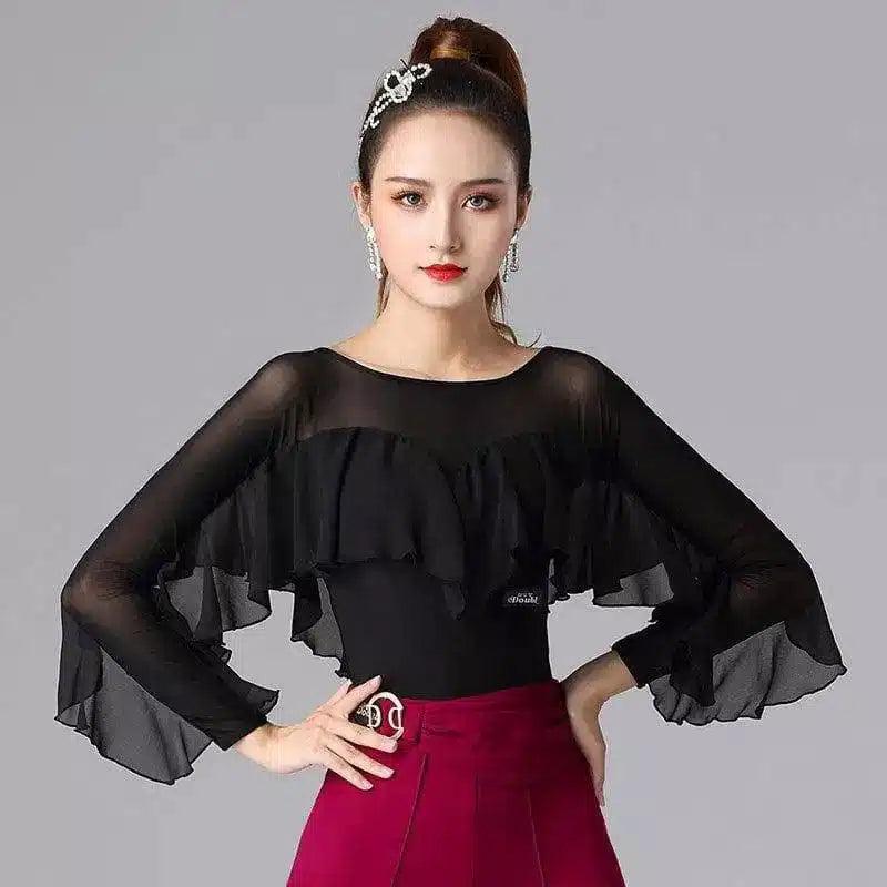 LOVEMI - Lovemi - Ruffle Things Up Long Sleeve Top