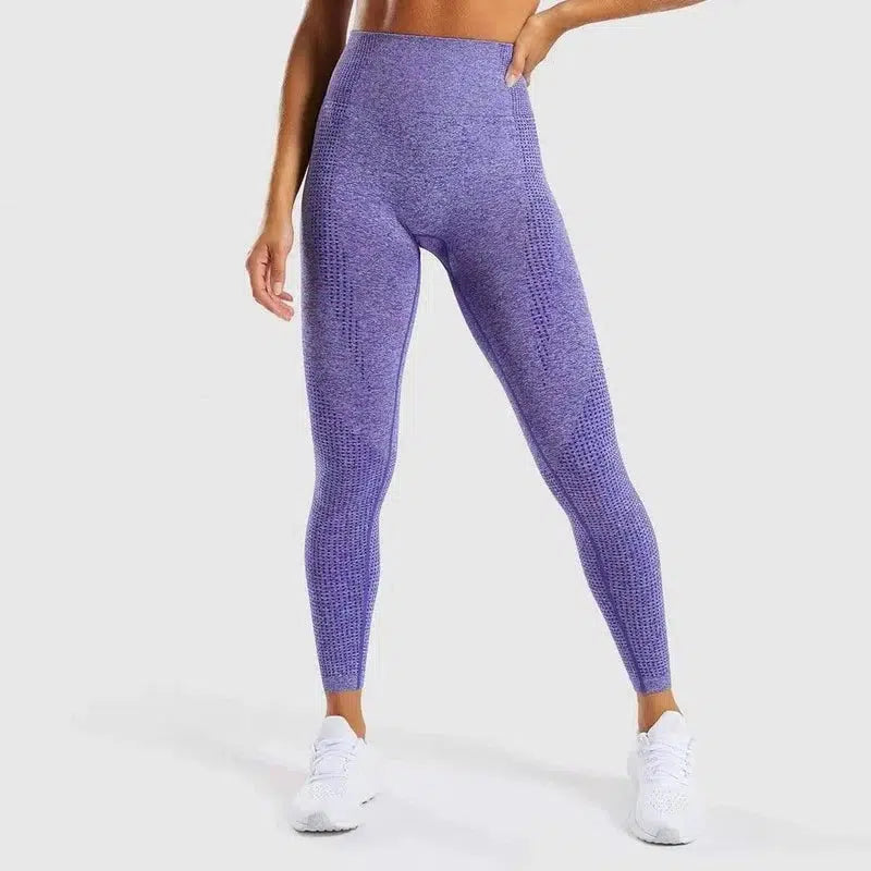 Seamless Jacquard Little Gym Pants Lady-Purple-2