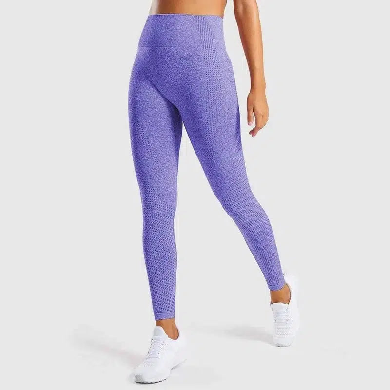 Seamless Jacquard Little Gym Pants Lady-Blue-3