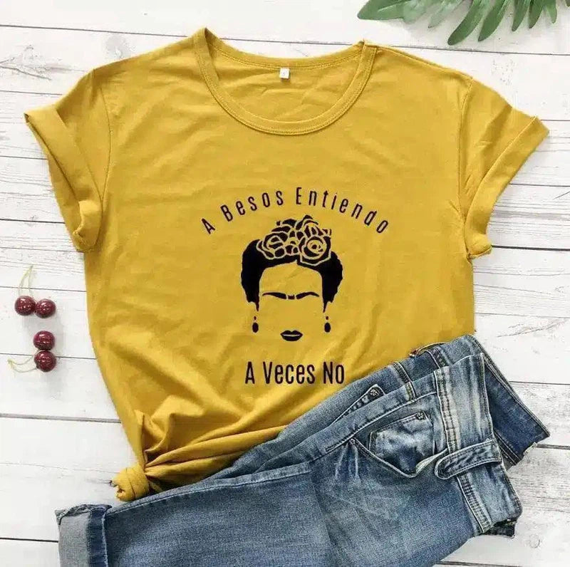 Graphic Tee with Inspirational Quote and Iconic Hairdo-Ginger-13