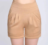 Shorts Chiffon Women Cotton Casual-Khaki-44