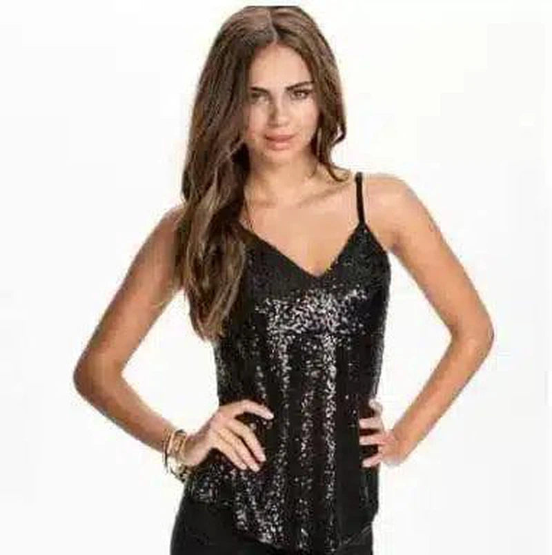 LOVEMI - Lovemi - Silver sequined sexy vest halter top