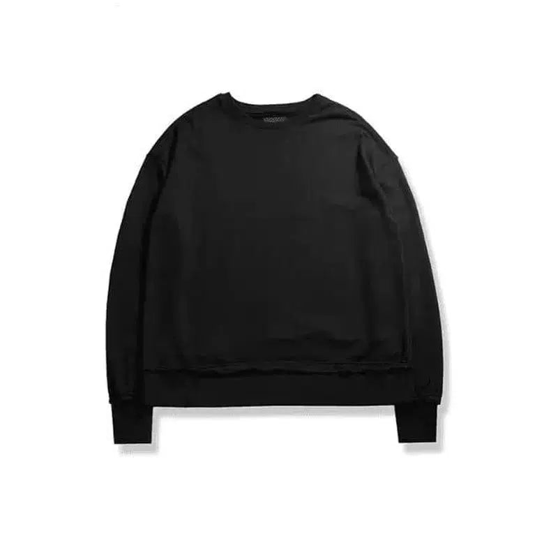 Sleeve round neck shirt-Black-2